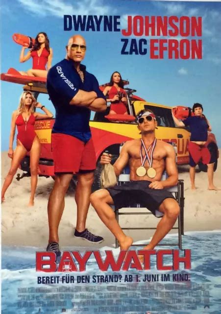 Baywatch Dwayne Johnson Zac Efron Filmposter X Cm Gerollt Eur