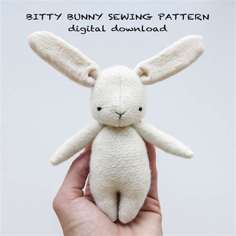 Sewing Pattern Bitty Bunny Soft Toy Pdf Pattern Digital Etsy