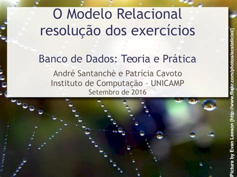 Pdf O Modelo Relacional Resolu O Dos Exerc Cios Santanch