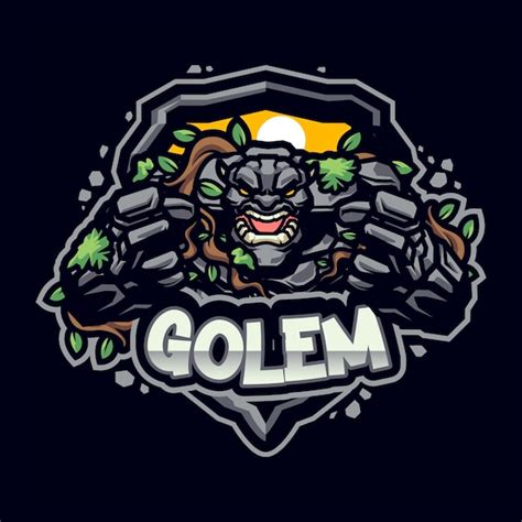 Modelo De Logotipo De Mascote Stone Golem Para Equipe De Esportes E