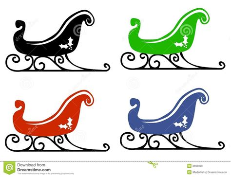 Santa Sleigh Silhouette Clip Art