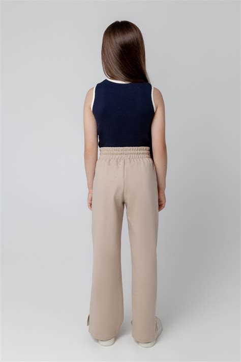 Брюки для девочки, артикул: КР 400550, цвет: темно-бежевый к, Брюки со ...