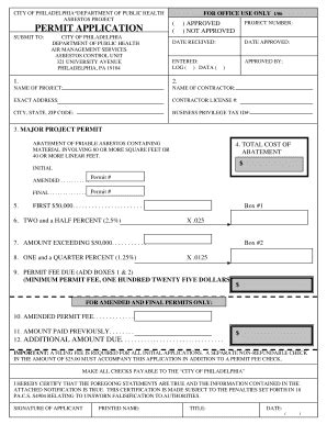 Fillable Online Phila PERMIT APPLICATION City Of Philadelphia Fax