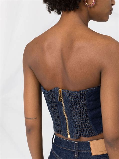 Magda Butrym Denim Corset Top Blue Farfetch