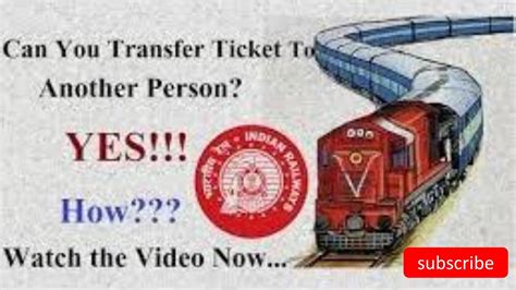 How To Transfer Your Train Ticket To Someone Else Youtube