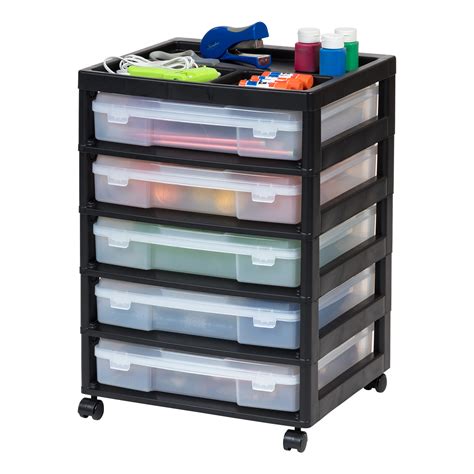 Iris Usa 5 Case Scrapbook Cart Black