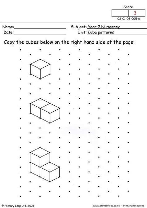 Cube Worksheets For Kindergarten Primaryleap Cube Patterns 1 Worksheet Cube Pattern Pattern