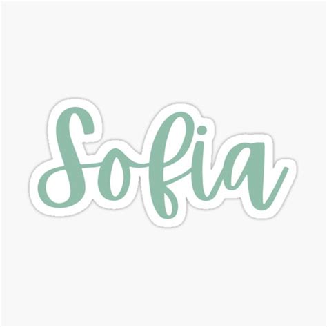 Sofia Name Sage Green Sticker For Sale By Moxsto Redbubble