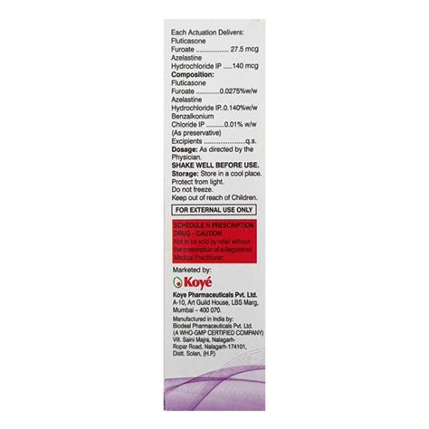 Buy Spiroflut A 275140mcg Nasal Spray 70md Online At Upto 25 Off