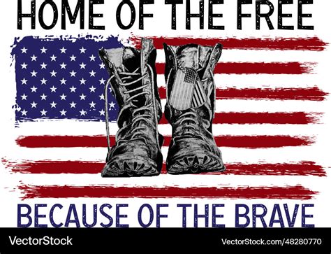 Home Of The Free Because Brave T Shirt Royalty Free Vector