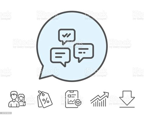 Chat Messages Line Icon Conversation Or Sms Stock Illustration