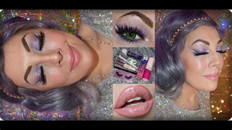 Purple Glitter Makeup Pink Sparkly Lips Winter Christmas