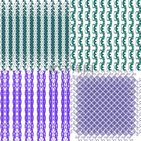 一套 4 个单色优雅图案。高清摄影大图 千库网