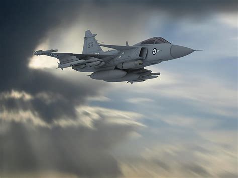 Saab Jas Gripen And Background Hd Wallpaper Pxfuel