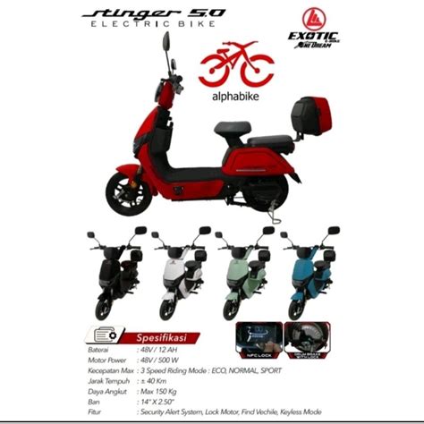 Jual SEPEDA LISTRIK EXOTIC STINGER 5 0 E BIKE EBIKE PACIFIC EXOTIC