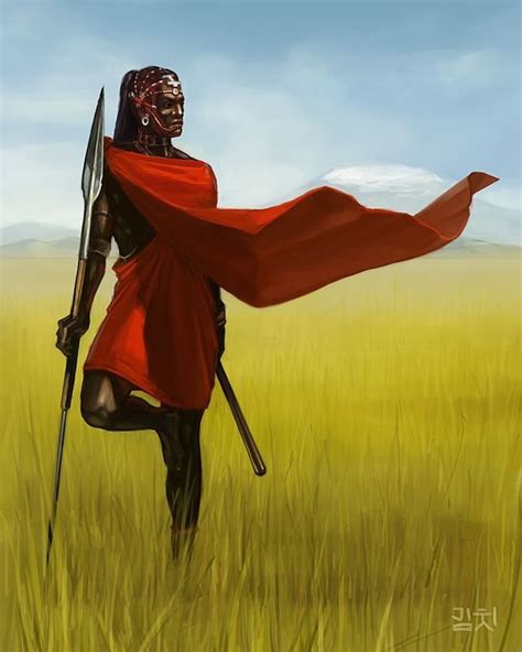 Massai Warrior African Paintings African Art Paintings Africa Art