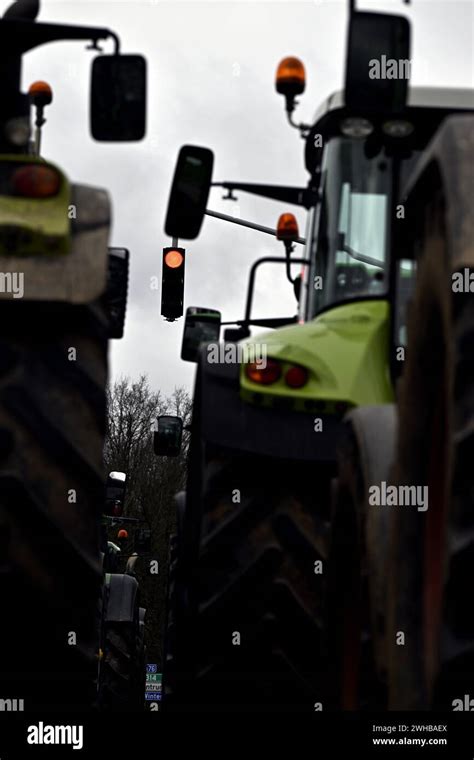 Farmers Gather For A Protest Action Of Boerenbond And Groene Kring In