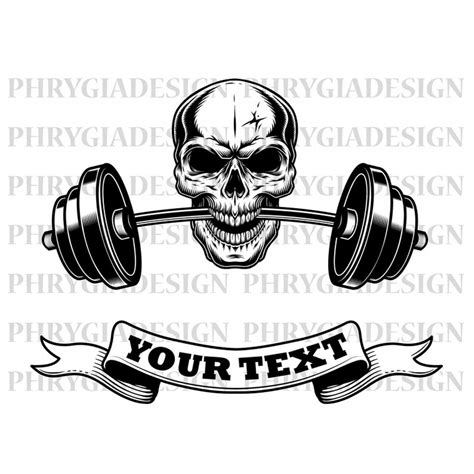 Skull Barbell Svg Png Skull Fitness Svg Skull Svg Barb Inspire Uplift