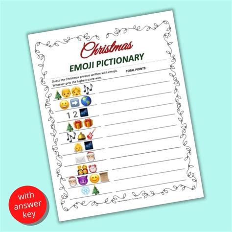 Christmas Emoji Pictionary Free Printable