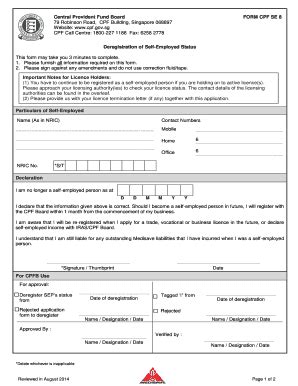 Fillable Online Mycpf Cpf Gov Central Provident Fund Board Form Cpf Se