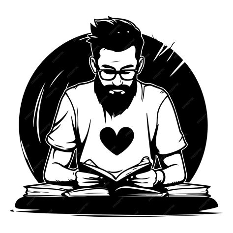 Premium Vector Vector Illustration Of A Man Reading A Book With A