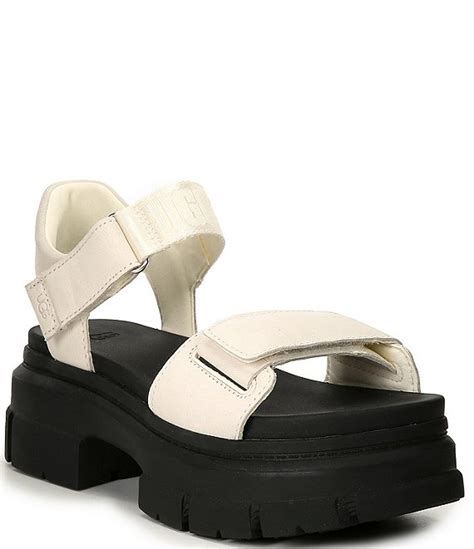 UGG Ashton Leather Ankle Strap Platform Sandals | Dillard's