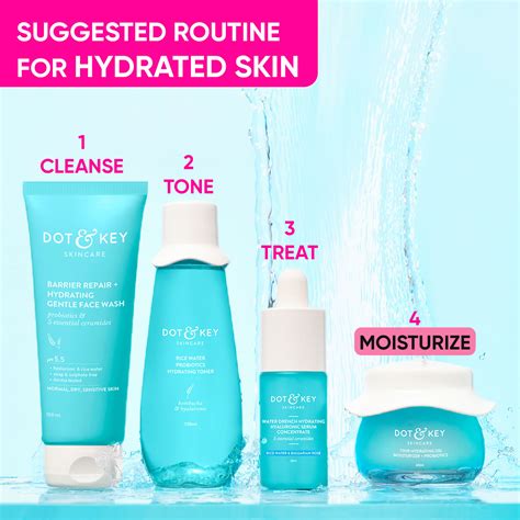 Dot Key Hydrated Skin Care Routine Face Wash Toner Serum