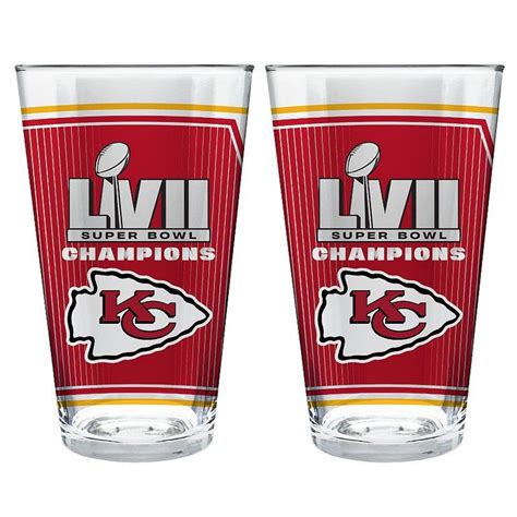 Kansas City Chiefs Super Bowl Lvii Champions Piece Pint Glass Set