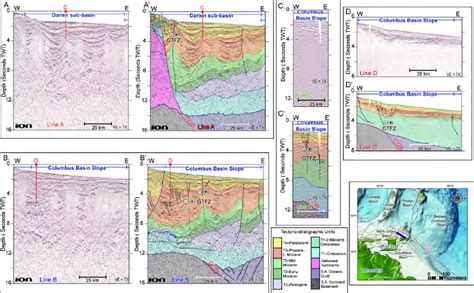 Uninterpreted And Interpreted Seismic Cross Sections Across The