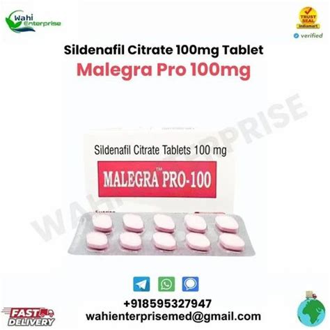 Malegra Pro 100mg Sildenafil Citrate At Rs 80 Pack In New Delhi ID