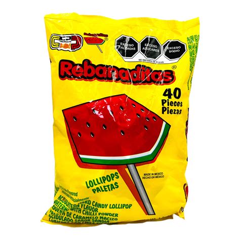 Candy Pop Paletas Rebanaditas Con Chile Bolsa Con 40 Piezas Caja 24