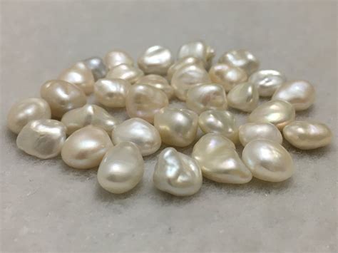 Freshwater Uneven Shape White Mm Loose Keshi Pearl Beads Gram