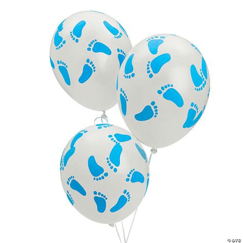 Blue Baby Footprints 11" Latex Balloons - 24 Pc.