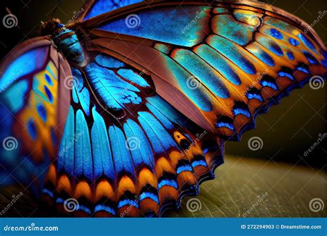 Beautiful Butterfly Wing Close Up Colorful Butterfly Wings Ai