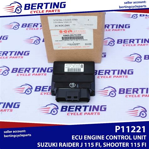 Sgp Ecu Engine Control Unit Suzuki Raider J 115 Fi Shooter 115 Fi Genuine 32920 22j10 000