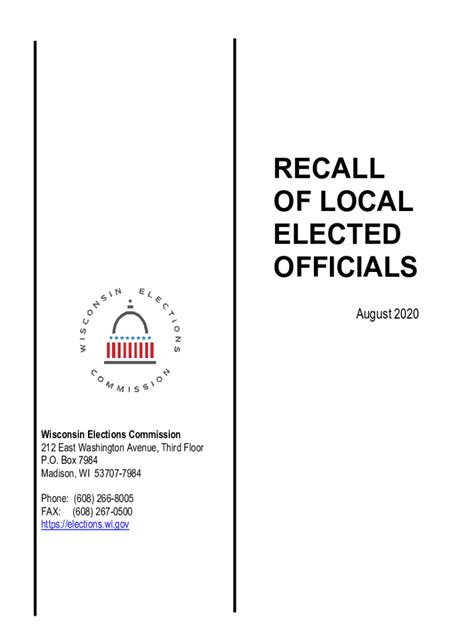 Fillable Online Of Local Elected Officials Wisconsin Elections Commission Fax Email Print