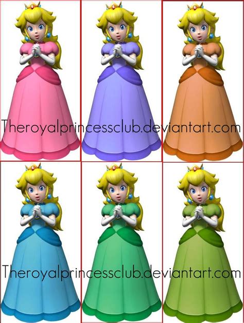 Princess Peach Different Dress By Theroyalprincessclub On Deviantart