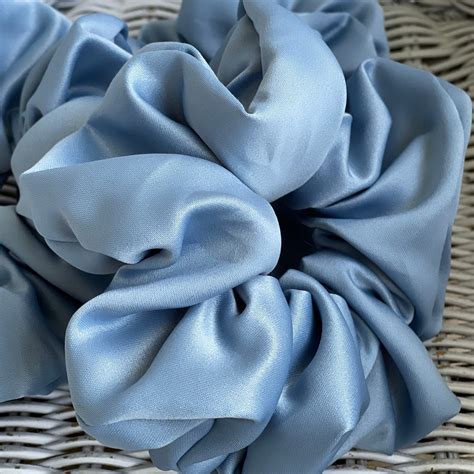 Large Silk Satin Scrunchies With Floral And Solid Patterns Etsy Uk