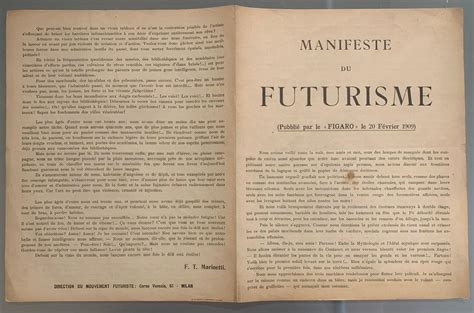 Manifeste Du Futurisme By Filippo Tommaso Marinetti Edici N