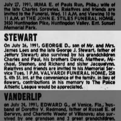 Obituary For Stewart Newspapers