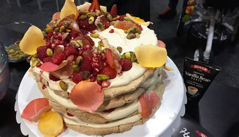 Pistachio Dacquoise With Rosewater And Pomegranate Queen