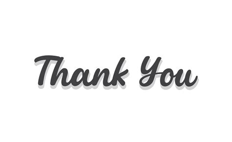 Thank You Lettering Text With Drop Shadow Hand Drawn Style Thanking