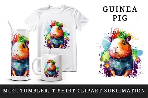 Cool Guinea Pig Tumbler Mug Wrap Clipart Graphic By Tati Design