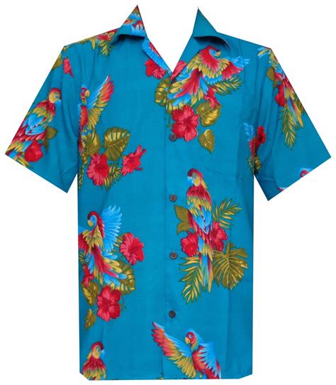 Hawaiian Shirt Mens Parrot Toucan Print Beach Aloha Party Ebay