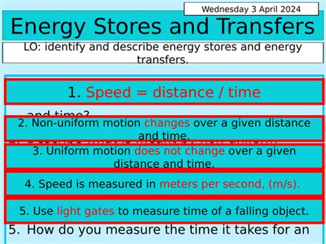 Gcse Physics Energy Stores And Transfers Teaching Resources