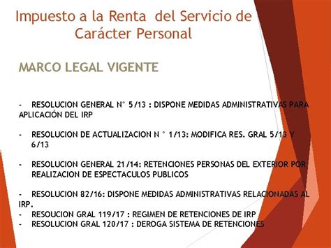 Impuesto A La Renta Del Servicio De Caracter