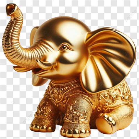 Gold Elephant Figurine Decorative Elephant Sculpture Shiny Llic