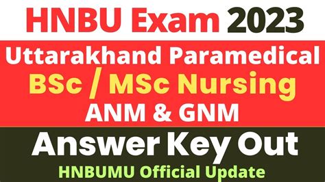 Uttarakhand BSc Nursing Paramedical 2023 Official Answer Key