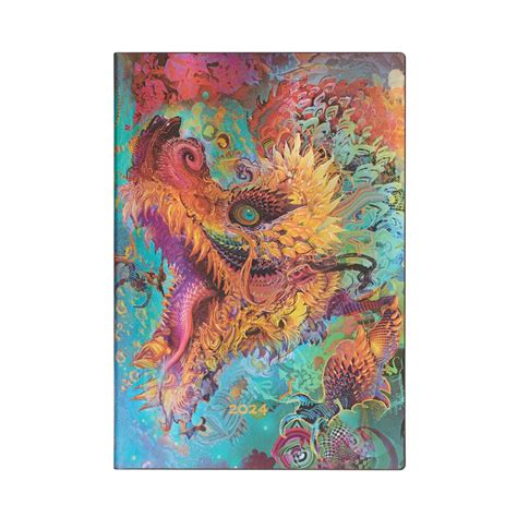 Kalendarz książkowy 2024 tygodniowy Paperblanks Humming Dragon Midi HOR