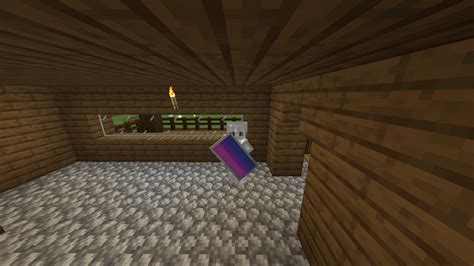 I finally figured out how to make a bi flag in Minecraft, so of course I stuck it on my shield ...